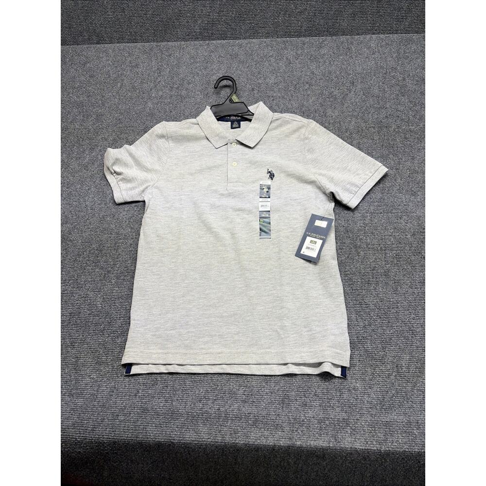 U.S. Polo Assn. Boys Jersey Polo Shirt Size XL 14/16 Gray NWT